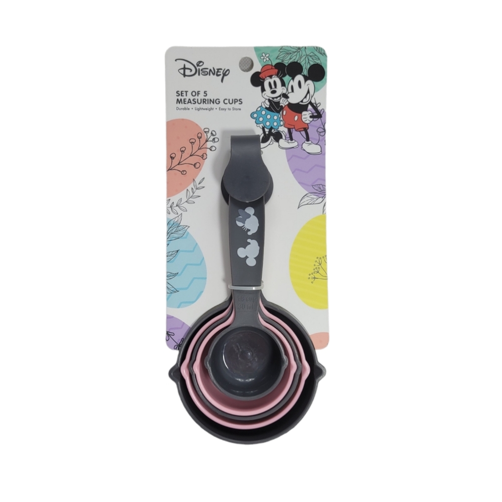 Disney Set of 5 Measuring Cups Mickey & Minnie Mouse Dark Gray & Pink New